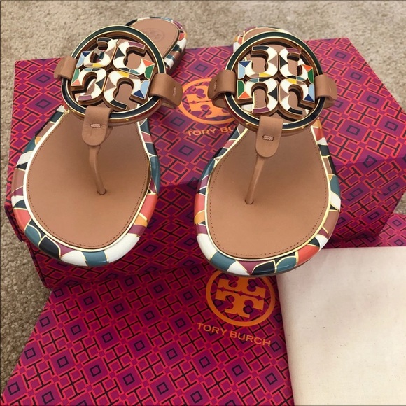 tory burch women's enamel miller sandals